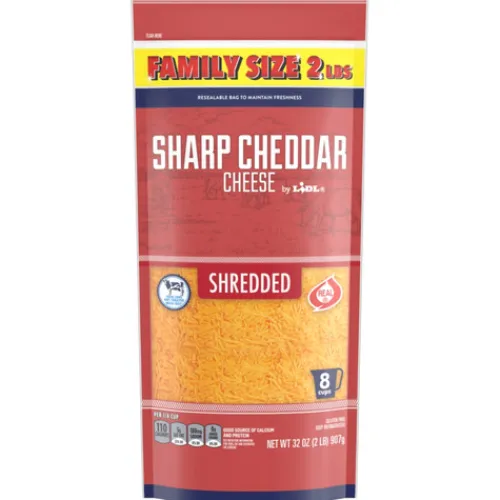Shredded Sharp Cheddar Cheese, Family Size^Lidl Outlet